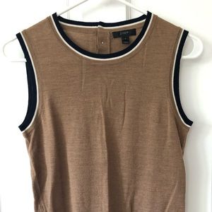 NWOT- J Crew - Camel/Navy/White Wool Jackie Shell